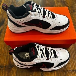 Nike Air Monarch IV Black, White, and Red Sneakers New in Box